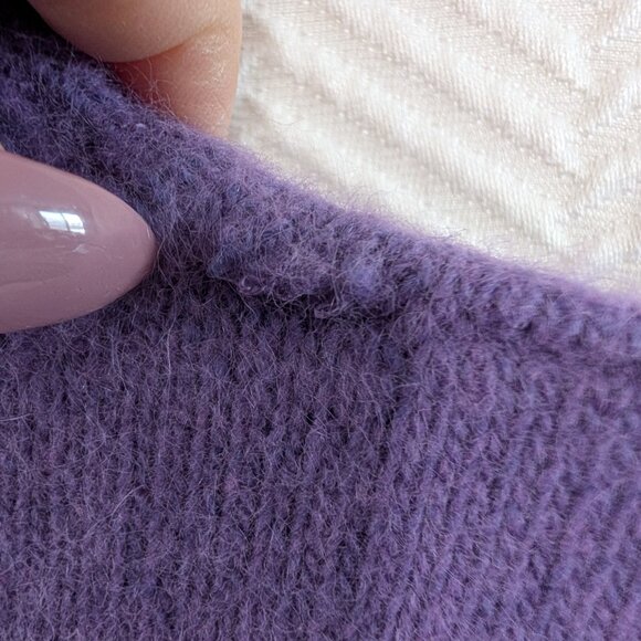 Vintage Jessica Purple Angora Sleeveless Sweater Beaded Sequins Soft Glam Large - Picture 13 of 13